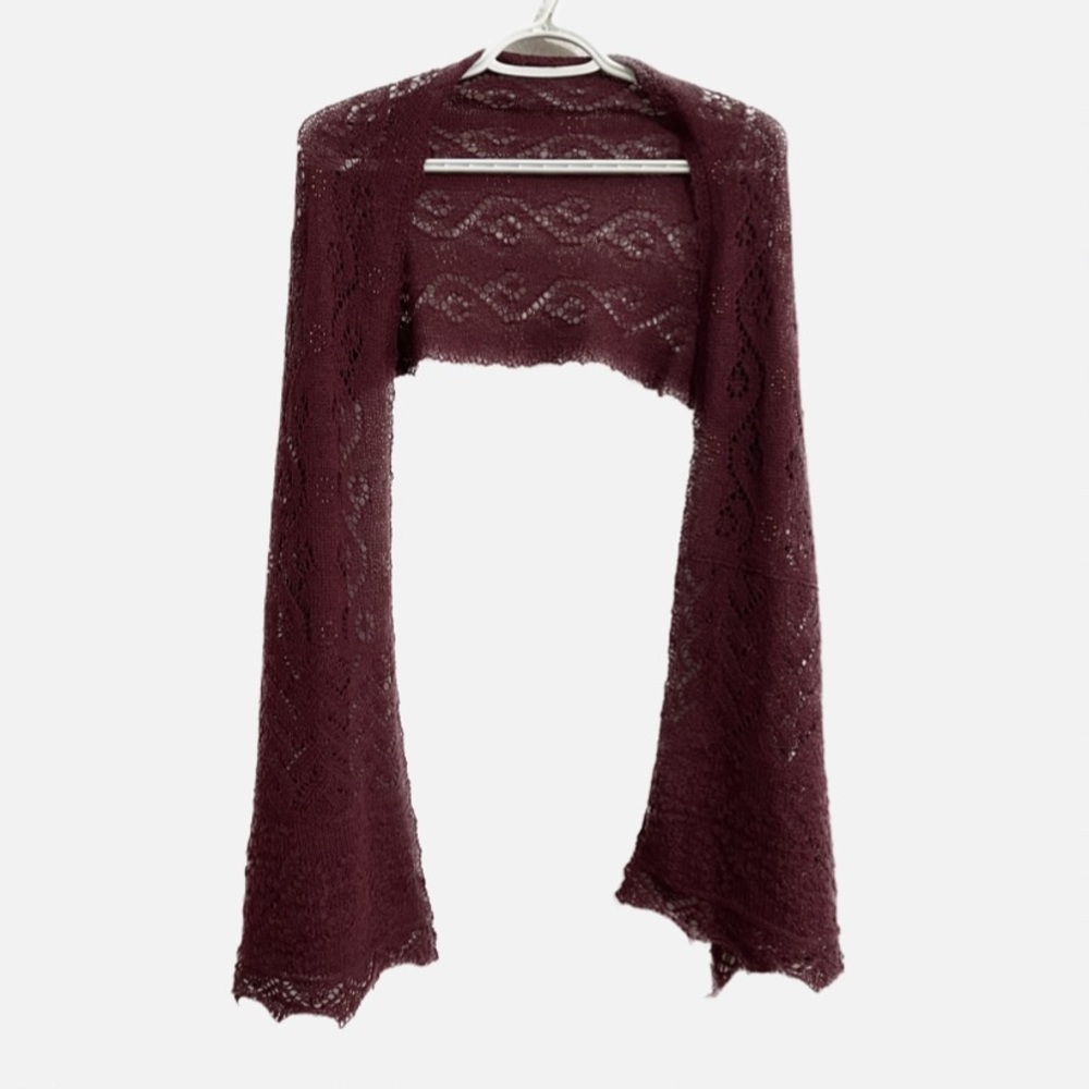 Handmade delicate scarf with beading.